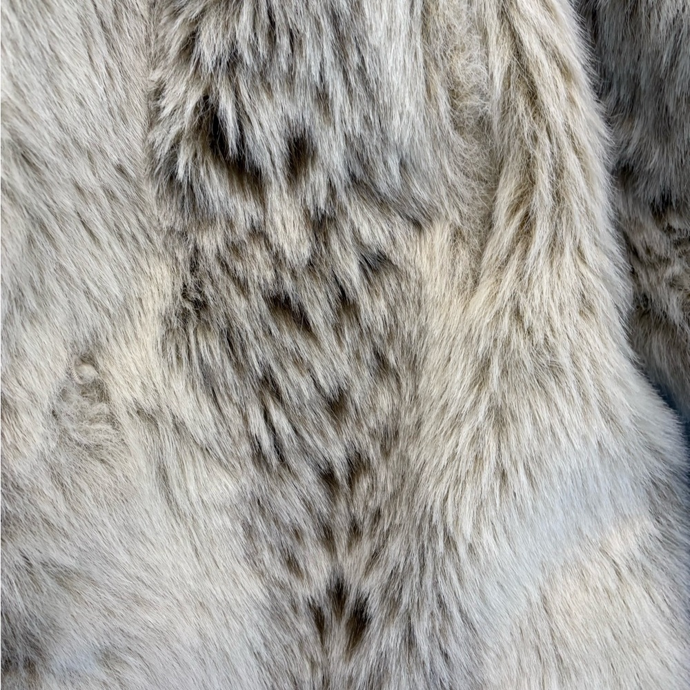 Luxurious Cream & Brown Faux Fur Teddy Jacket by Monteverdi - Picture 7 of 8